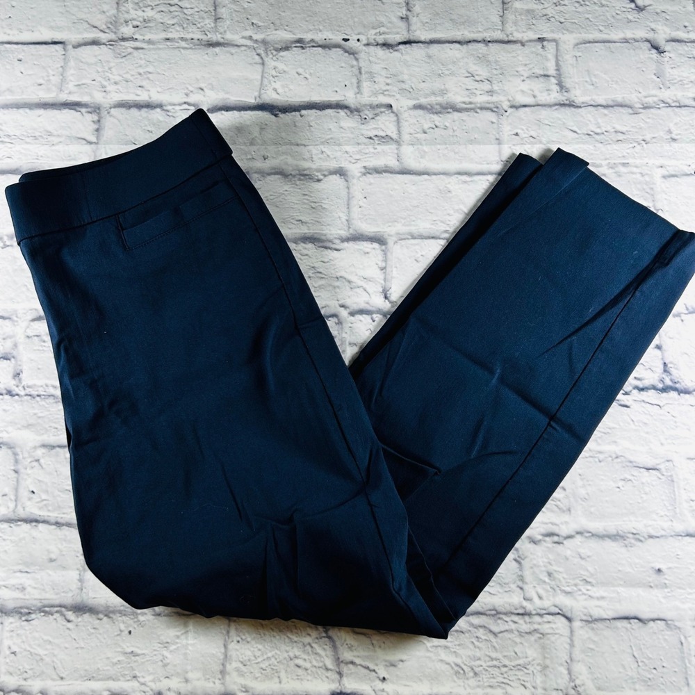Liz Claiborne Career Classic Womens Dark Blue Pull On Stretch Pants 12 Straight